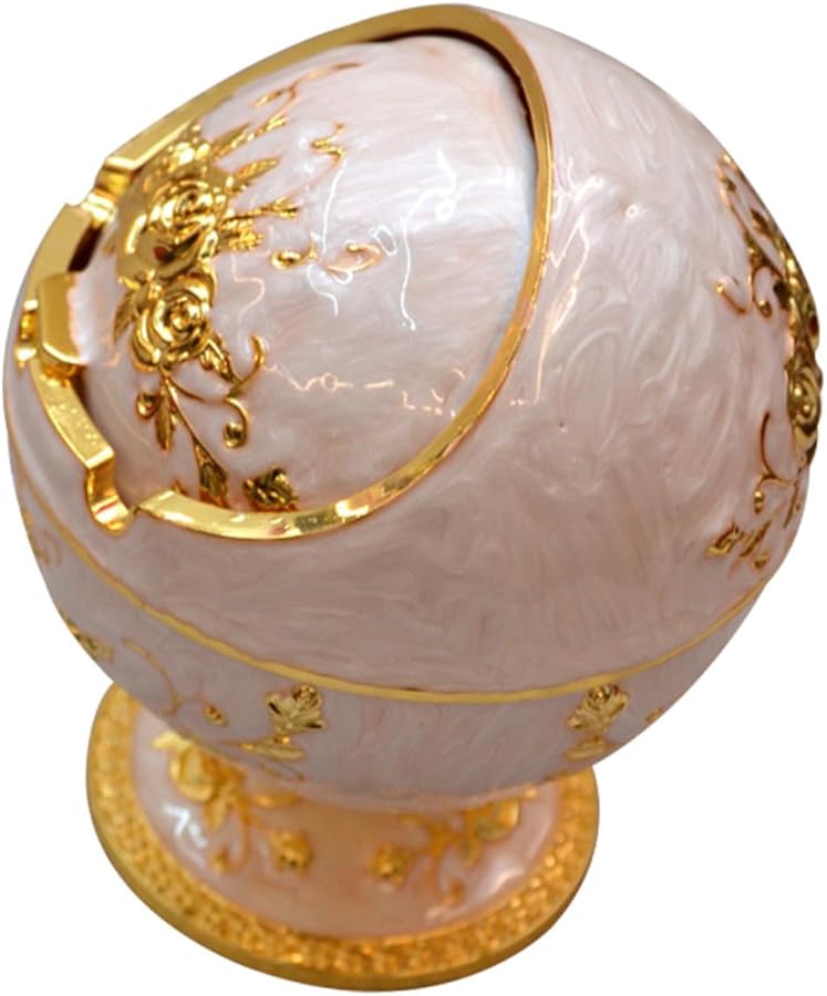 غطاء قلاب كلاسيكي، منفضة سجائر معدنية، تصميم قديم، ديكور منزلي، حاوية تدخين - Image 1